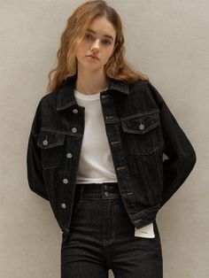 Color : BLACK_FREECountry of Origin : CHINA Denim Jacket Black, Selvedge Denim, Black Denim Jacket, Denim Jacket, Composition, Jackets & Coats, China, Blazer, Clothes For Women