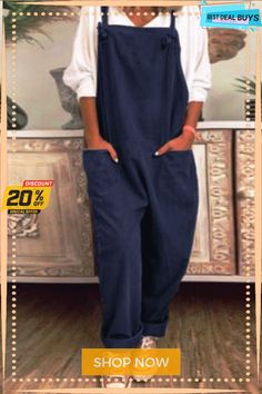 Casual Cotton Pocket Desgin Jumpsuit Solid Cotton Jumpsuits And Rompers With Pockets, Cotton Jumpsuits And Rompers With Pockets, Casual Jumpsuits And Rompers With Pockets For Leisure, Leisure Jumpsuits And Rompers With Pockets, Casual Solid Color Overalls For Work, Non-stretch Solid Color Casual Overalls, Casual Non-stretch Solid Color Overalls, Solid Color Leisure Jumpsuits And Rompers With Pockets, Non-stretch Casual Overalls