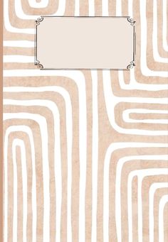 a beige and white striped background with a square frame in the middle on top of it