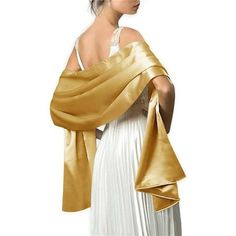 Nwt! Shawls And Wraps For Evening Dresses Satin Shawl Wraps For Women Extra Long Wedding Shawls For Bridal Party! - Soft Satin - Size 90"X 26" Inches Oversize Wraps - Prefect For Bridal Wear, Prom Gown, Wedding Party, Evening Wear, Prom, Formal Party And Other Special Occasions. -The Sparkly Finish Of This Satin Scarf Wrap Will Be A Great Addition To Your Formal Outfit. - Ideal Holiday Gift, Christmas Gift Thank You! Gold Shawl, Satin Shawl, Evening Shawls, Bolero Wedding, Dress With Shawl, Bridal Shawl, Bridal Wrap, Satin Evening Dresses, Wedding Shawl