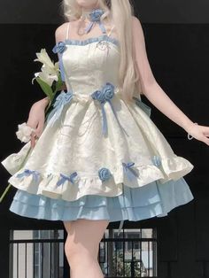 DAIIIBABYYY - Japan Fashion Japanese Women Dress Lolita Sling Gemini Blue Princess Dark Gothic Sling Vestidos Style Types, Gothic Princess, Fashion Japanese, Punk Dress, Frilly Dresses, Dark Gothic, Japan Fashion, Lolita Dress, Japanese Women