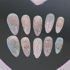 Tulip Nails, In The Mood For Love, Mood For Love, 2024 Nails, Art Deco Nails, Medium Almond, Beauty Nails Design, Cute Nail Art Designs