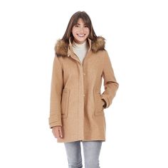 This casual yet classic women's Duffle style coat from Nine West has a removeable hood and flattering shape for extra comfort and warmth.Click on this WOMEN'S GUIDE to find the perfect fit and more! This casual yet classic women's Duffle style coat from Nine West has a removeable hood and flattering shape for extra comfort and warmth.Click on this WOMEN'S GUIDE to find the perfect fit and more! FEATURES Removable hood with faux-fur trim Long sleeves 2 welt front pockets, 2 patch pockets Fully li Classic Hooded Outerwear For Cold Weather, Classic Fall Parka For Cold Weather, Classic Parka For Cold Weather In Fall, Classic Outerwear With Detachable Hood For Cold Weather, Classic Fall Parka With Detachable Hood, Classic Outerwear With Double-lined Hood For Cold Weather, Classic Parka With Detachable Hood For Fall, Classic Winter Hooded Jacket With Double-lined Hood, Petite Size Chart