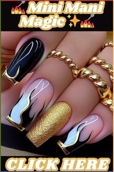 Glamgoth Nails, Statement Nails, Ombre Nail Designs, Black Nail, Trendy Nail Design, Minimalist Chic