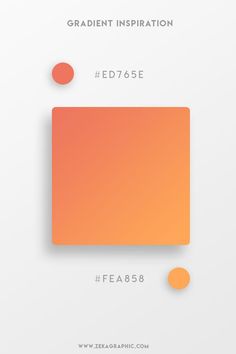 an orange square with some circles around it and the words, gradient inspiration on top