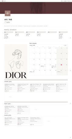 an image of a website page with the word dior in red and white on it