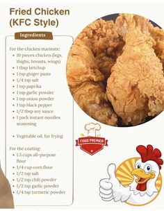 the fried chicken recipe is shown here