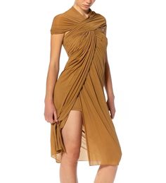 1990S DONNA KARAN Camel Cupro & Spandex Draped One Shoulder Cocktail Dress One Shoulder Cocktail Dress, Dior Haute Couture, Julia Roberts, Donna Karan, Short Dress, Day Dresses, Christian Dior, Camel, Short Dresses