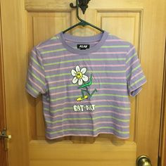 Never Worn! Zumiez Crop Top. Purple 90s Style Spring Tops, Purple 90s Style Tops For Spring, 90s Purple Tops For Spring, 90s Style Purple Tops For Spring, Purple Retro Spring Tops, Purple Green, Green And Purple, Tin, Crop Top