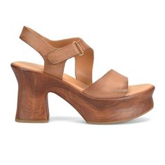 Kork-Ease Cantal Heeled Sandal (Women) - Brown Sandals - Heel/Wedge - The Heel Shoe Fitters Chic Sandals, Wood Cover, Date Nights, Heeled Sandal, Heels & Wedges, Retro Chic, Sandal Women, Faux Wood, Soft Hand