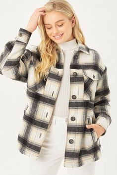 Button Up Jacket, Woven Jacket, Activewear Sets, Graphic Tops, Plaid Jacket, Plaid Design, Line Jackets, Sherpa Lined, China Fashion