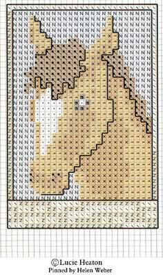 a cross stitch pattern with a horse in the middle and an animal on it's back