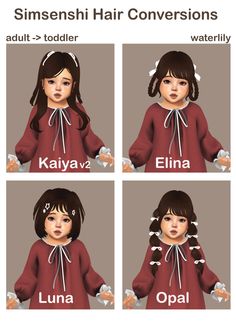 Sims 4 Toddler Hair, Fantasy Play, Pelo Sims, Dark Green Aesthetic, New Mods, Sims Four, Sims 4 Collections, Sims Hair, Sims 4 Cas