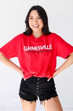 COMFORT COLORS All DU Exclusive items are excluded from all coupons and promotions Calling all Gainesville residents, the Gainesville Red Elephants Tee was made just for you! This comfy tee is designed with a soft and stretchy knit. It features a crew neckline, short sleeves, a relaxed fit, and the words "Gainesville Red Elephants" on the front. Style the Gainesville Red Elephants Tee with your favorite denim and sneakers for a casual look! Comfort Colors Soft + Stretchy Knit Fabrication "Gaines Exclusive Dress, Comfy Tees, Large Bust, Small Bust, Comfort Colors, Crew Neckline, Casual Looks, Elephant, Dress Up