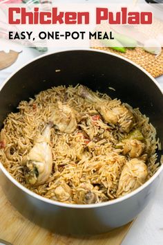 Chicken Pulao in a pot Chicken Pulao, Chicken Pieces, Indian Chicken, Family Friendly Dinners, Tender Chicken, Basmati Rice, Chicken Tenders, One Pot Meals, Quick Recipes