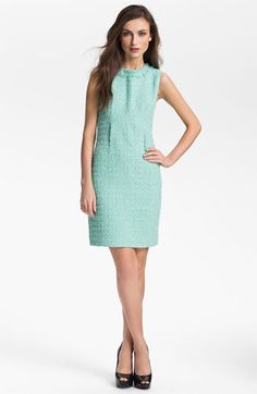 kate spade new york 'terri' tweed sheath dress | #Nordstrom Yoke Dress, Guest Attire, Wedding Attire Guest, Lace Blue Dress, Draped Dress, Lace Midi Dress, Dresses To Wear To A Wedding, Look Chic