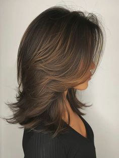 Lob Haircut Layers, Hair Cuts Ideas Shoulder Length, Mom Cut Fine Hair, Lob Layered Haircut, Mid Length Hairstyles For Fine Hair, Long Layers Shoulder Length Hair, Best Hair Cuts For Fine Hair, Lob Hairstyle With Bangs, Layered Lob Haircut With Bangs