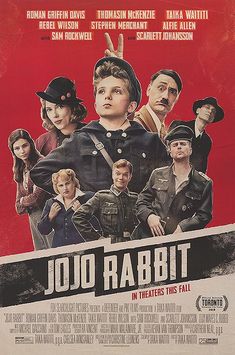 the movie poster for jojo rabbit, starring actors from two different films and one is in