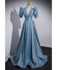 Get 10% off now! Buy short sleeve simple long blue evening dress with v neck at cheap price online. Free stable shipping and pro custom service since 2009. Light Blue V-neck Dress For Banquet, Blue V-neck Short Sleeve Dress For Party, Formal Light Blue V-neck Evening Dress, Blue V-neck Maxi Dress For Prom Season, Short Sleeve Maxi Dress For Prom Season, Blue V-neck Evening Dress For Prom, Blue V-neck Evening Dress For Prom Season, Elegant Light Blue V-neck Maxi Dress, Elegant Blue V-neck Dress With Short Sleeves