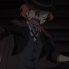 an animated image of a man in a suit and top hat with his arms outstretched