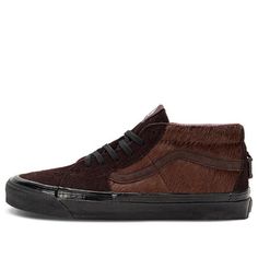 Vans Brown High-top Sneakers, Brown High-top Vans Sneakers, Vans Brown Sneakers For Fall, Brown Sneakers For Winter Streetwear, Brown Winter Sneakers For Streetwear, Brown Mid-top Winter Sneakers, Vans Leather Sneakers For Fall, Vans Sk8 Mid, Vans Sk8