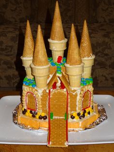 a gingerbread castle made to look like it is going to eat