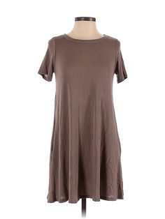 Dainty Hooligan Casual Dress Size: Small Brown Dresses - used. 48% Rayon, 48% Polyester, 4% Spandex, DropWaist, Crew Neck, Solid, Knee Length, Short Sleeve | Dainty Hooligan Casual Dress - DropWaist: Brown Solid Dresses - Used - Size Small Casual Stretch Brown Dresses, Casual Brown Stretch Dresses, Brown Casual Dress, Brown Dresses, Brown Dress, Solid Dress, Drop Waist, Second Hand Clothes, Casual Dresses For Women