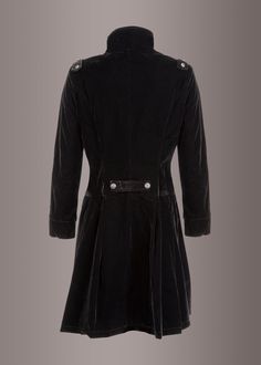 Boast a fashionably cozy look when you sport this victorian inspired coat! Made from lush black velvet fabric, this feminine coat wields a silky lining, button-adorned front, side pockets anda very flattering cut which give this stunning garment flavor galore. Available in sizes US 4, US 6, US 8, US 10, US 12, US 14 and US 16. Give your look a new dimension in this stunning coat! Goth Coat, Black Velvet Coat, Goth Shop, Black Velvet Fabric, Velvet Coat, Black Goth, Witchy Woman, Coat Black, Black Coat