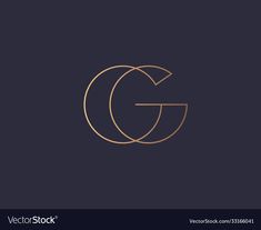 the letter g in gold on a dark background