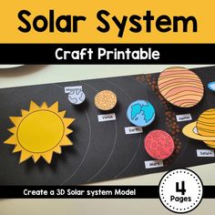 solar system craft printable for kids to make with paper and magnets on the table