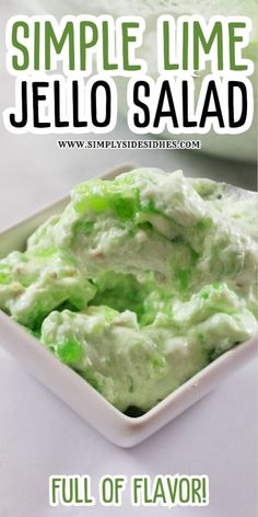 simple lime jello salad recipe with text overlay