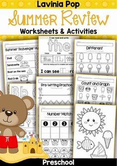 the printable worksheets and activities for summer