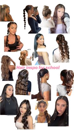 #school#hair#cute#highschool Highschool Hairstyles, Hair Ideas For School, Quick Curly Hairstyles, Latina Hair, Formal Hairstyles For Long Hair, Curly Hair Problems