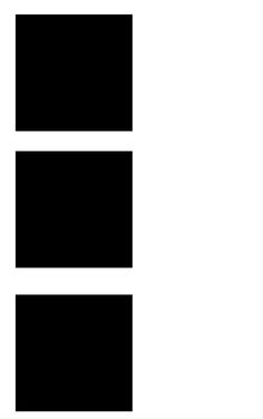 the letter e is made up of three rectangles in black on a white background