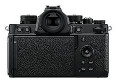 the front view of a black camera on a white background