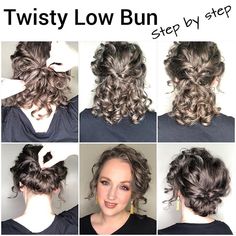 Easy Updos For Curly Hair, Curly Hair Step By Step, Curly Hair Updo Tutorial, Updos For Curly Hair, Medium Curly Hair, Hair Step By Step, Healthy Curly Hair, Medium Curly