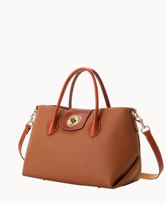 Dooney & Bourke Pebble Turnlock Handle Tote 30 Handbag Inspiration, Monogram Pendant, Tan Cowhide, Workout Bags, Key Hook, Everyday Chic, Brown Handbag, Credit Card Wallet, Dooney And Bourke