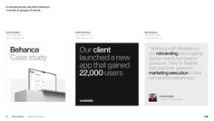 an image of a website page with the words'behance case study '