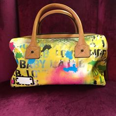 L.A.M.B. Handbag With Multiple Paint Splotch Graffiti Style. In Great Shape, Used Only A Few Times Graffiti Styles, Carry Bag, Pink Yellow, Graffiti, Multi Color, Bag Lady, Paint, Handbags, Yellow