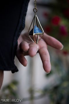 Gold brass with Lapis Lazuli gemstone geometry statement Necklace. The sacred octahedron moves energy toward harmony, show you the way and removes the unnecessary. The gemstone is hand carved with a pyramid shape which means integration, sharpening, clarification, care and preservation. Lapis Lazuli is the stone that can enhance your organization of your day to day affairs, increase your concentration, and quiet your busy and often noisy mind. ❀ Features: ✓ Made of gold brass (Natural metal made Modern Geometric Blue Jewelry, Modern Blue Geometric Jewelry, Faceted Metal Necklace For Gifts, Faceted Metal Necklace For Gift, Triangle Brass Jewelry Gift, Minimalist Pyramid-shaped Jewelry For Gifts, Blue Bohemian Jewelry With Geometric Shape, Blue Geometric Jewelry As A Gift, Blue Geometric Jewelry For Gifts