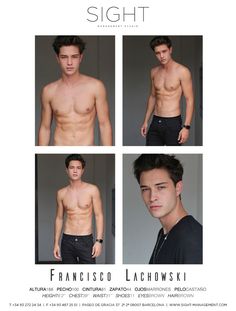 four pictures of a man with no shirt on and one without his shirt is shown