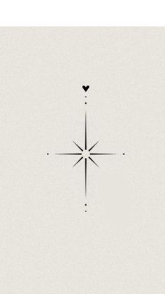 a black and white image of a star with a heart on the middle one side