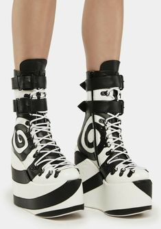 Wedge Platform Boots, Black Platform Boots, Rave Wear, Platform Ankle Boots, Alternative Outfits