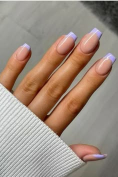 Nails Colored Tips French, French Tip Colour Acrylic Nails, Coloured Nails With French Tips, Short Colour Tip Nails, Acrylic Coloured Tips, French Manicure Vacation Nails, Nails Acrylic Colored Tips, Coloured Tip Acrylic Nails, Colored French Square Nails