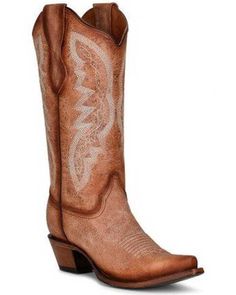 Embroidery Heels, Brown Embroidery, Western Embroidery, Womens Cowgirl Boots, Women's Circle, Corral Boots, Brown Cowhide, Western Design, Design Embroidery