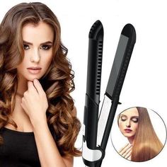 2020 Hot Selling- 2 in 1 Anti-Static Ceramic Straightener and Curling Iron Dual Silky Shiny Hair, Thick Coarse Hair, Different Curls, Professional Hair Straightener, Hair Straightening Iron, Curling Irons, Flat Iron Hair Styles, Coarse Hair, Curling Iron