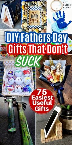 The best easy Diy Father's Day gifts from kids and wife for Dad. Creative unique ideas for first time fathers, daughters, sons, adults, and kids with cards, gift baskets, handprints, wood, golf, canvas, key chain, and tie crafts he will LOVE. Plenty of dollar store Diy and last minute ideas too! #fathersdaygifts #giftsforhim #Diygifts #giftsfromkids #kidscrafts Quick Fathers Day Gift Ideas, Diy Grandpa Father’s Day, Diy Father’s Day Gift From Adult Daughter, Father’s Day Gift For Grandpa Diy, Fathers Day Diy Gift Ideas From Daughter, Last Minute Father's Day, Grandpa Father’s Day Crafts, Kids Fathers Day Gift Ideas Diy