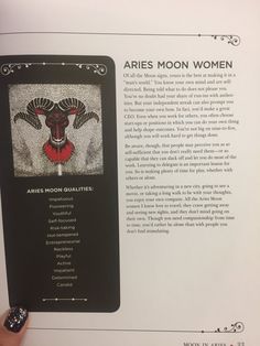 an article about aries moon women is displayed