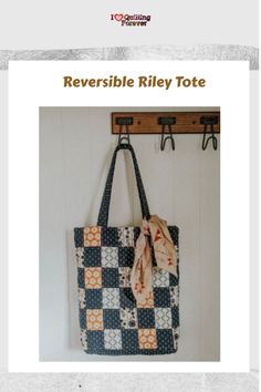 Reversible Riley Tote Wine Bottle Bag