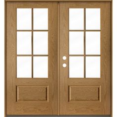 a double door with glass panels and sidelights on the top part of the door